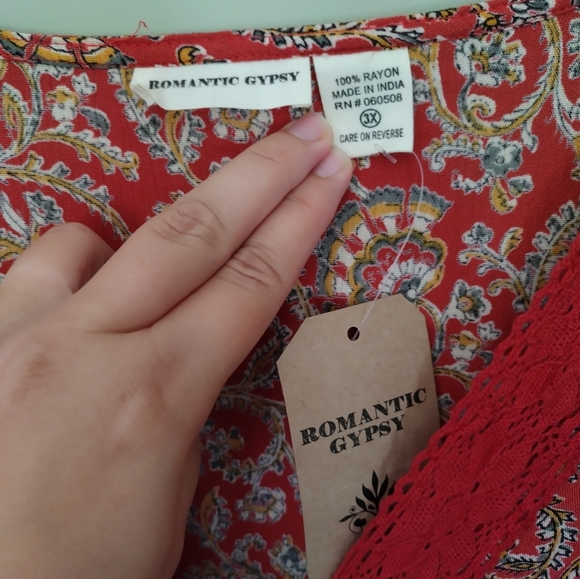 Rust Orange Romantic Gypsy Long Sleeve Bohemian Maxi Dress Sz 3X - Picture 7 of 10